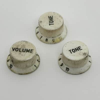 1954 Style Fender Stratocaster / Strat Short Skirt Bakelite Knobs Set - 54 - Aged - Relic - Extremely Rare! image 5
