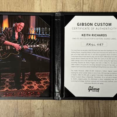 Gibson Keith Richards 1960 ES-355 Collector’s Edition, Signed Label, Ebony, Exclusive No.87 of 100 Limited 2025 image 15