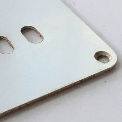 Lefty Genuine Fender Guitar Relic Strat Back Plate Tremolo Cover 1-ply Off White image 10