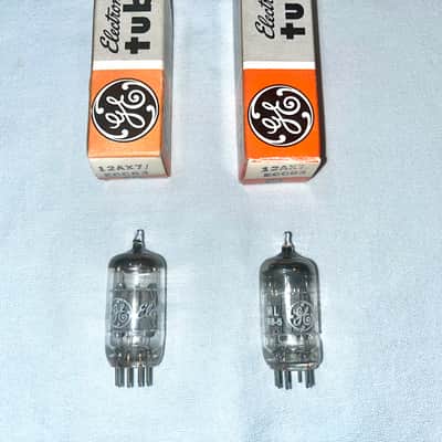 Matched Pair GE 12AX7 ECC83 Tubes1960’s NEW NOS NIB image 2