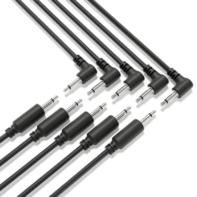 ExcelValley [Black | 200 cm - 78.74"] 5-Pack Hybrid Mono Modular Patch Cables TS 3.5mm 1/8" Eurorack Synth Synthesizer image 5