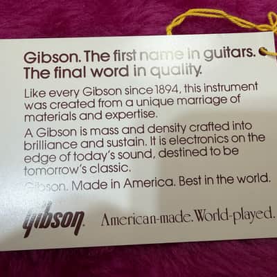 1980s Gibson USA Map Guitar Hang Tag Vintage Case Candy 1983 1984 Manual NOS image 3