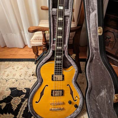 2015 D'ANGELICO EX-BASS - AMBER TIGER FLAME W/OHSC image 1