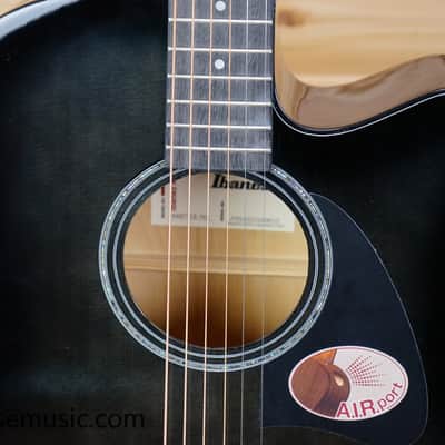 Ibanez AAD77CE-TKS Advanced Acoustic - Transparent Black Sunburst High Gloss image 4