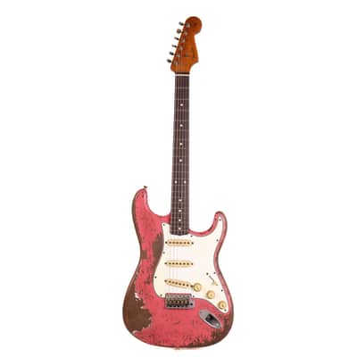 Fender Custom Shop 1962 Stratocaster Ultimate Relic Faded Coral Pink Masterbuilt Andy Hicks image 3