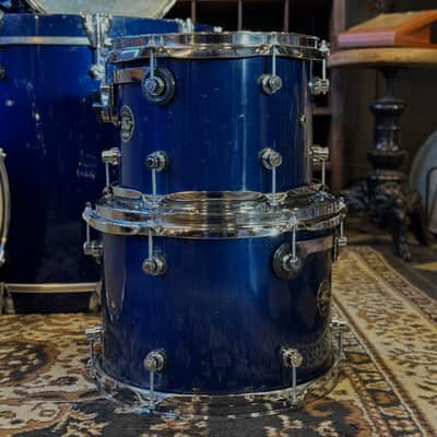 USED 1996 DW Pre-Collectors Birch Drum Set in Dark Blue Lacquer w/ Mini Turret Lugs - 18x22, 8x10, 9x12, 10x14, 12x16 image 8