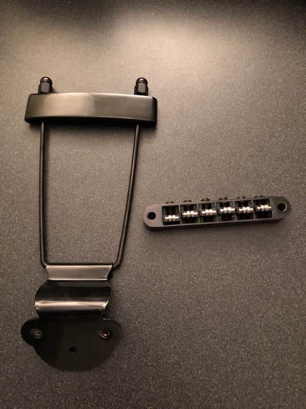Epiphone Casino / Archtop Bridge + Tailpiece Replacement Black Finish image 1