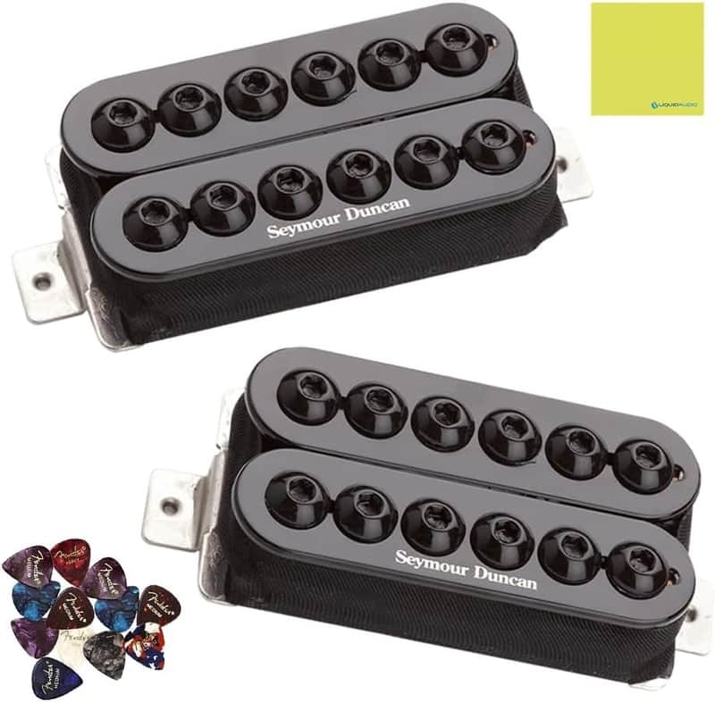 Seymour Duncan Pickups 11108-31-B Invader Aggressive Passive Bridge Humbucker Pickup Bundle with 12x Fender Guitar Picks and Liquid Audio Instrument Polishing Cloth image 1