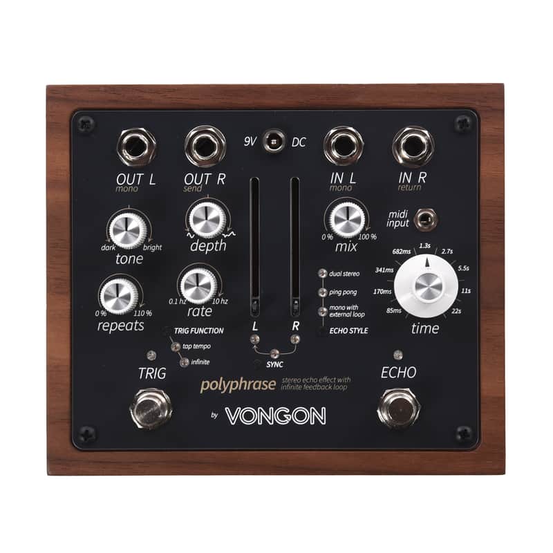 Vongon Polyphrase Stereo Echo Effects Pedal w/ Infinite Feedback image 1