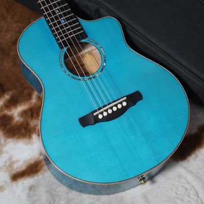 Natasha Sunny Baby 32" (Blue) - European Spruce and Flame Maple Acoustic Guitar 2024 - Gloss image 3