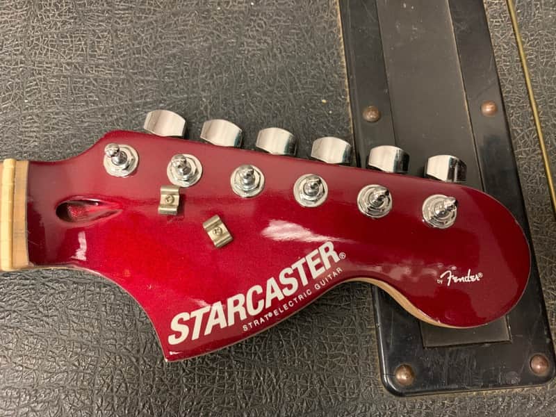 Fender Stratocaster Starcaster loaded neck  Candy Apple Red headstock image 1