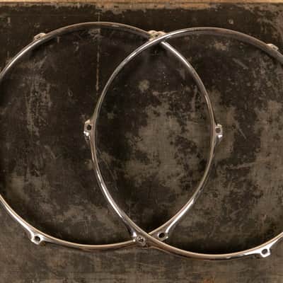 Chrome Over Brass 13" Triple Flange Hoops (Pair) image 2