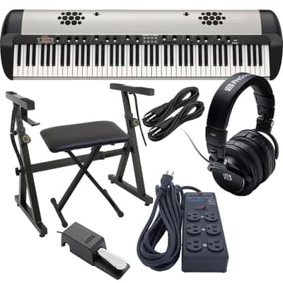 Korg SV2-SP 88-key Piano with Speaker (DS-2H Pedal Included), Plixio Piano Stand, Bench, Presonus HD9, Furman SS-6B, (2) 1/4 Cables Bundle