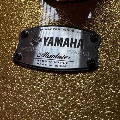 Yamaha AM0F40J Absolute Hybrid Maple 10x7/12x8/14x13/20x16" 4pc Shell Pack 2014 - Present - Gold Champagne Sparkle image 4