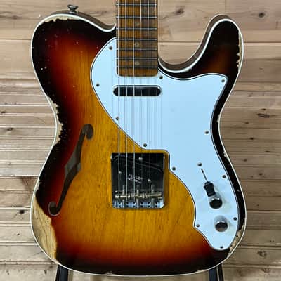 Fender Custom Shop LTD Custom Tele Thinline Heavy Relic Electric Guitar - Chocolate 3-Tone Sunburst image 1
