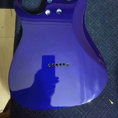 Mini Short Scale Purple Glossy Finish HH Guitar Body image 5