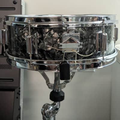 Rogers Luxor 5x14" 6-Lug Wood Snare Drum Black Diamond Pearl - Cleveland Era image 2