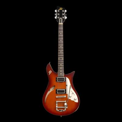 Duesenberg Double Cat Vintage Burst Electric Guitar with Gig Bag image 2