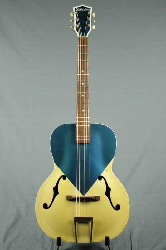 Silvertone Acoustic Harmony Made Two Tone Diamond guitar Rockabilly ! image 1