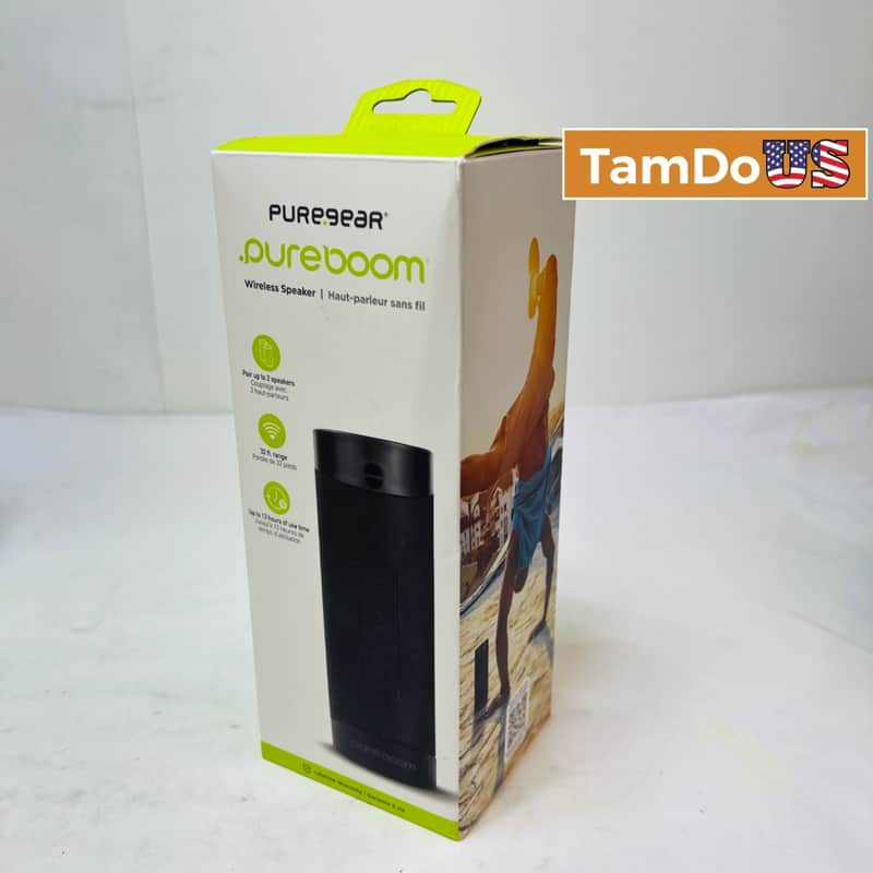 PureGear PureBoom Wireless Bluetooth Speaker Black Portable 13hr Battery E71BB image 1