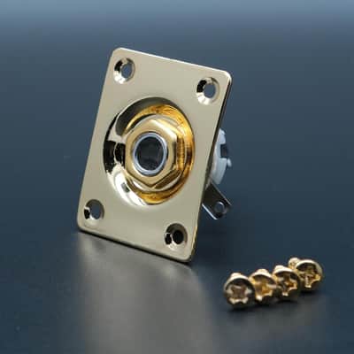 Metal 1/4 Output Jack Plate Input Jack Socket for Tele SG Style Electric Guitar Parts Replacement (Gold) image 3