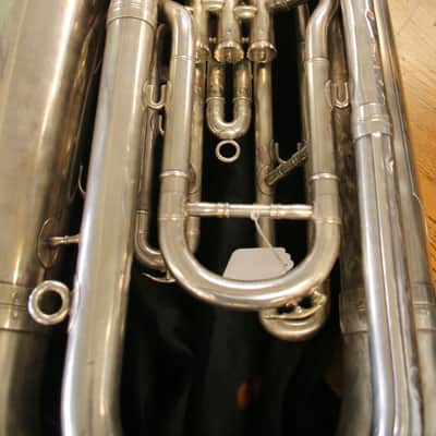1960's Besson 3 Valve Vintage Bb Tuba 17" Bell Silver "50 Medals of Honor" image 15