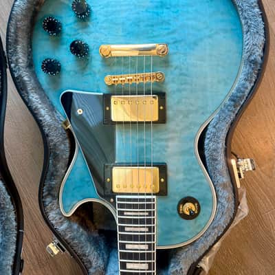 Epiphone Les Paul Custom Quilt Guitar and Les Paul Epilite Case 2025 - Ocean Blue image 5