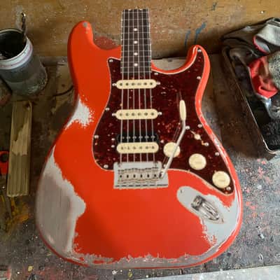 Stratocaster Body, Nitro paint, Fiesta red relic, 100% handcrafted in Italy image 2