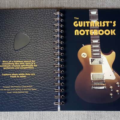 Guitarist's notebook for keeping tabs, chords, fretboard maps, lyrics, and amp settings. Hardcover. image 5