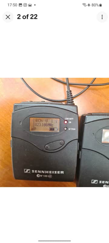 Sennheiser Sk100 Bodypack G3+Sennheiser EK100 G3 Diversity Receiver+me4 mic freq 823-865 MHz set image 1