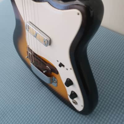 Vintage 1965 Harmony Bobcat Silhouette Holiday Sunburst 1 DeArmond Pick Ups Ultra Clean Harmony H14 image 7