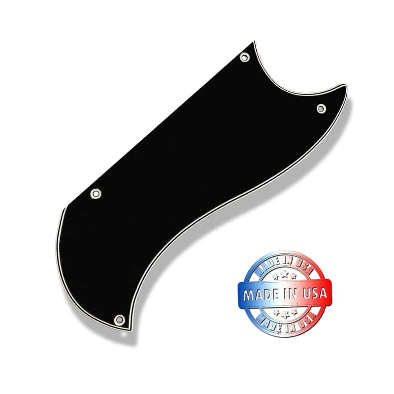 Black & White 5 Ply Half Face Pickguard for 1970's Gibson SG Custom 3 Pickup Made In USA image 1