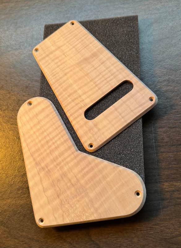 Guilford 4A Flame Maple Backplate Set fits PRS S2 USA - top mount image 1
