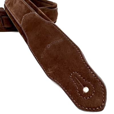 Walker & Williams NL-06-CGN New Cognac Brown "Skinny" 2" Super Soft Full Grain Nubuck Leather Padded Guitar Strap image 9