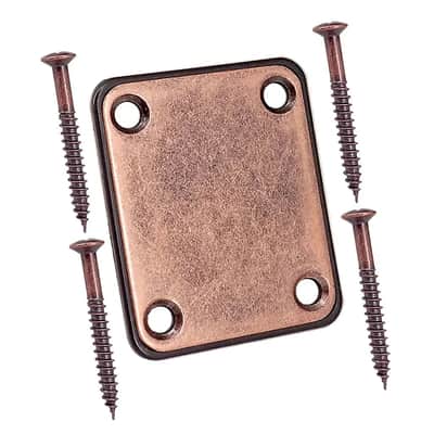 Antique Bronze Guitar and Bass Neck Plate with Screws image 4
