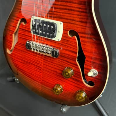 PRS SE Hollowbody I Piezo Electric Guitar Orange Tiger Smokeburst Finish w/ Gig Bag image 6