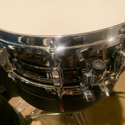 Tama 5x14" KA145N Kenny Aronoff "Trackmaster" Signature Brass Snare Drum 2010s - Engraved Black Nickel Over Brass image 3
