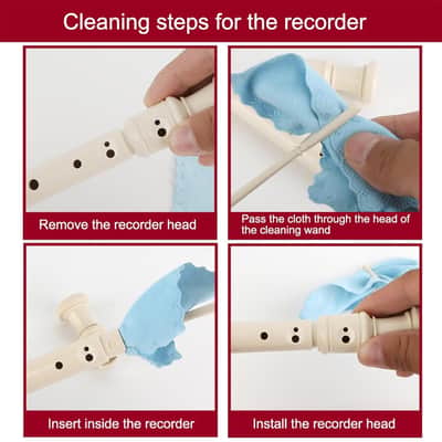 Glory Soprano Recorder Instrument For Kids Beginner, German Fingering C Key Recorder Instrument,Beige image 3