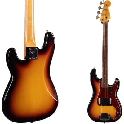 Fender Custom Shop 1966 Precision Bass Journeyman Faded Bleached 3-Color Sunburst w/OHSC (634) USED *MINT* image 7