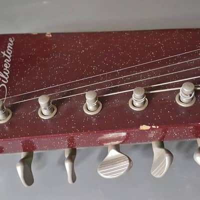 Silvertone 1457 with case amplifier 1963 - Red Sparkle burst image 11