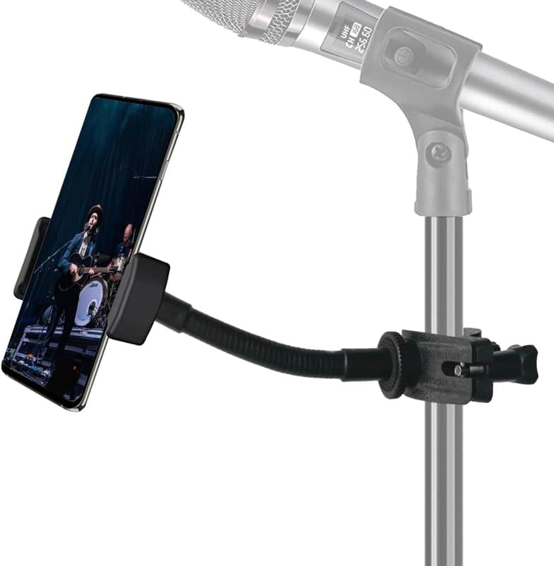 Mic Stand Phone Holder, Flexible Phone Holder for Microphone Stand, Adjustable iPhone Mic Stand Holder, Music Stand Phone Holder image 1