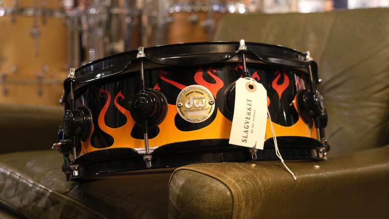 DW 14x5 Collector's Exotic Graphic Flame Snare image 1