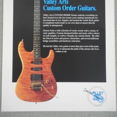 Valley Arts Custom Order Guitar Brochure Early 90's image 1