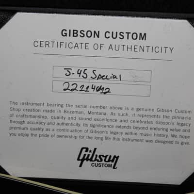 Gibson J-45 Special Custom Shop (Gloss Black Top) image 21