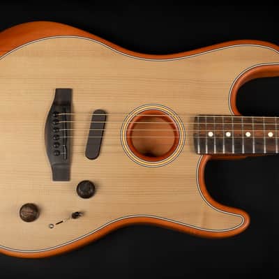 2020 Fender American Acoustasonic Stratocaster - Transparent Sonic Blue | USA Thinline Hollowbody Hybrid Electro Acoustic Guitar Fishman Pickup 2.39kg | CoA image 3