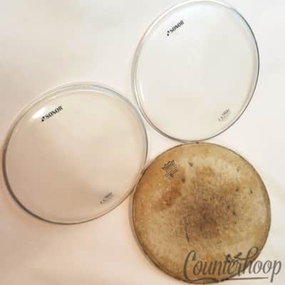 *Sonor 3x 12" Tom Drum Heads Vintage Mallet Weather King Ambassador, 2x Remo UX* image 1