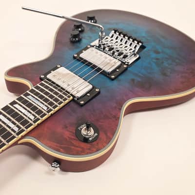 AL-3200MCC-P Agile Special Edition Signature Guitar w/Floyd Rose Chris Poland Blue Purple Burl image 4