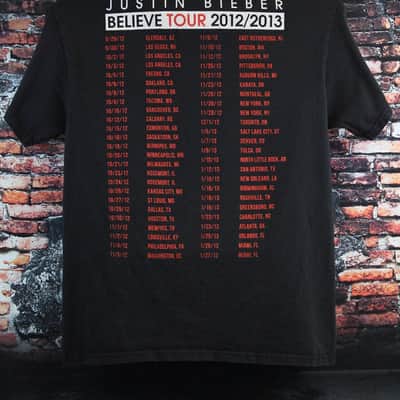 Justin Bieber Concert T-shirt 2012/2013 Believe Tour Large image 2