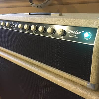 Eddie Bertrand's Gomez Surfer Amp and 2x15 Cabinet, Fender Showman 6G14A clone image 3