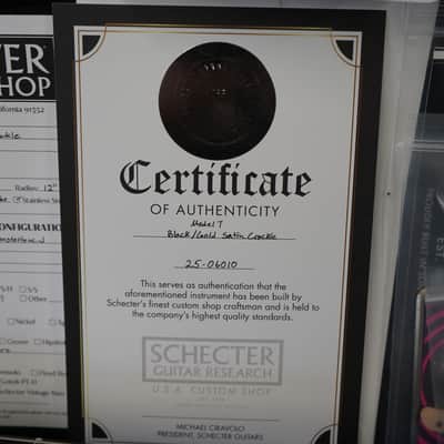 Schecter USA CUSTOM SHOP Model-T Black/Gold Satin Crackle 4-String Electric Bass Guitar w/ Black Tolex Case (2025) image 6